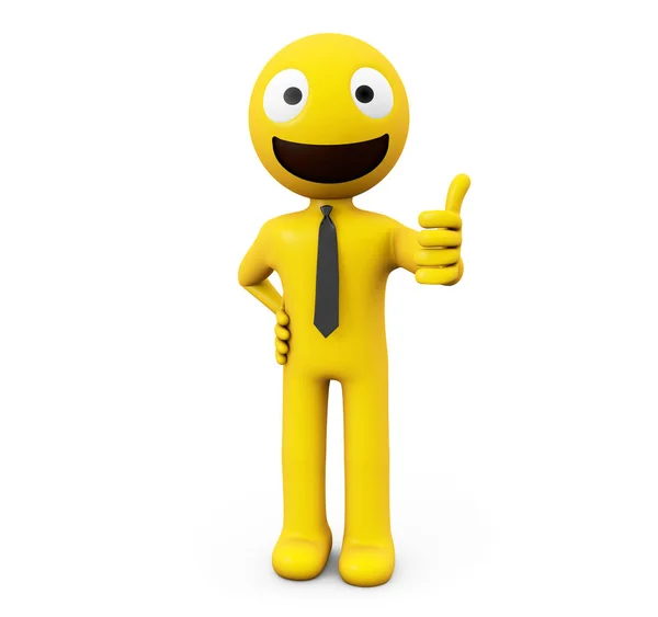 Rendering Yellow Character Approving — Stock Photo, Image