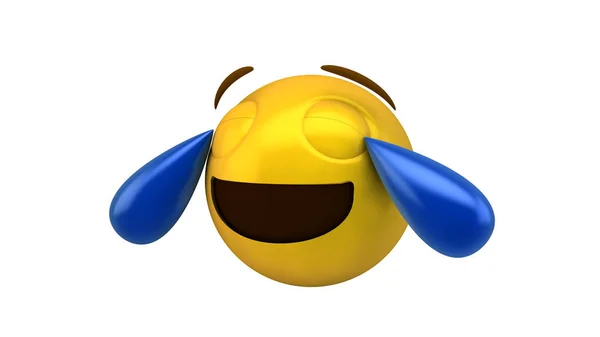 Isolato Rendering Emoticon Ridere — Foto Stock