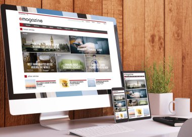 Tahta stüdyo e-dergi web sitesi 3D görüntüleme