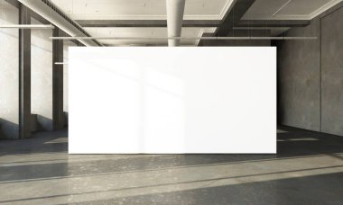 Beton salonda sergi panosu 3D görüntüleme maketi