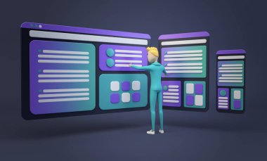 Yanıt Ux tasarım konsepti 3d oluşturma