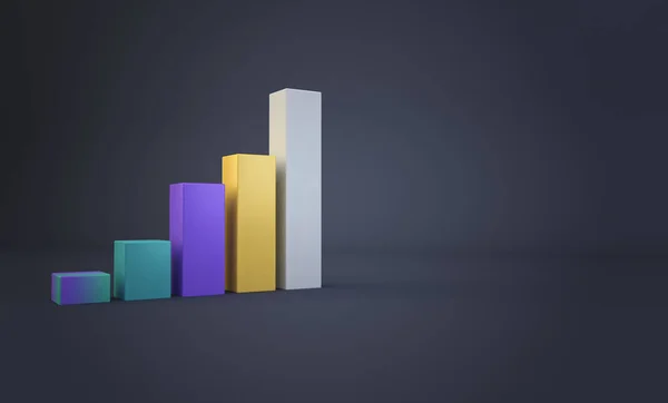 stats graphic bar 3d rendering