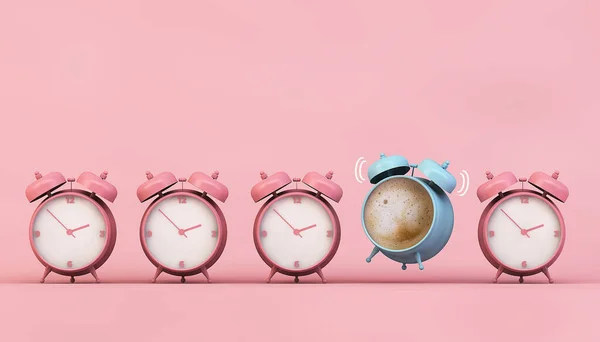 Clocks Collection One Coffee Concept Rendering — Stock Photo, Image