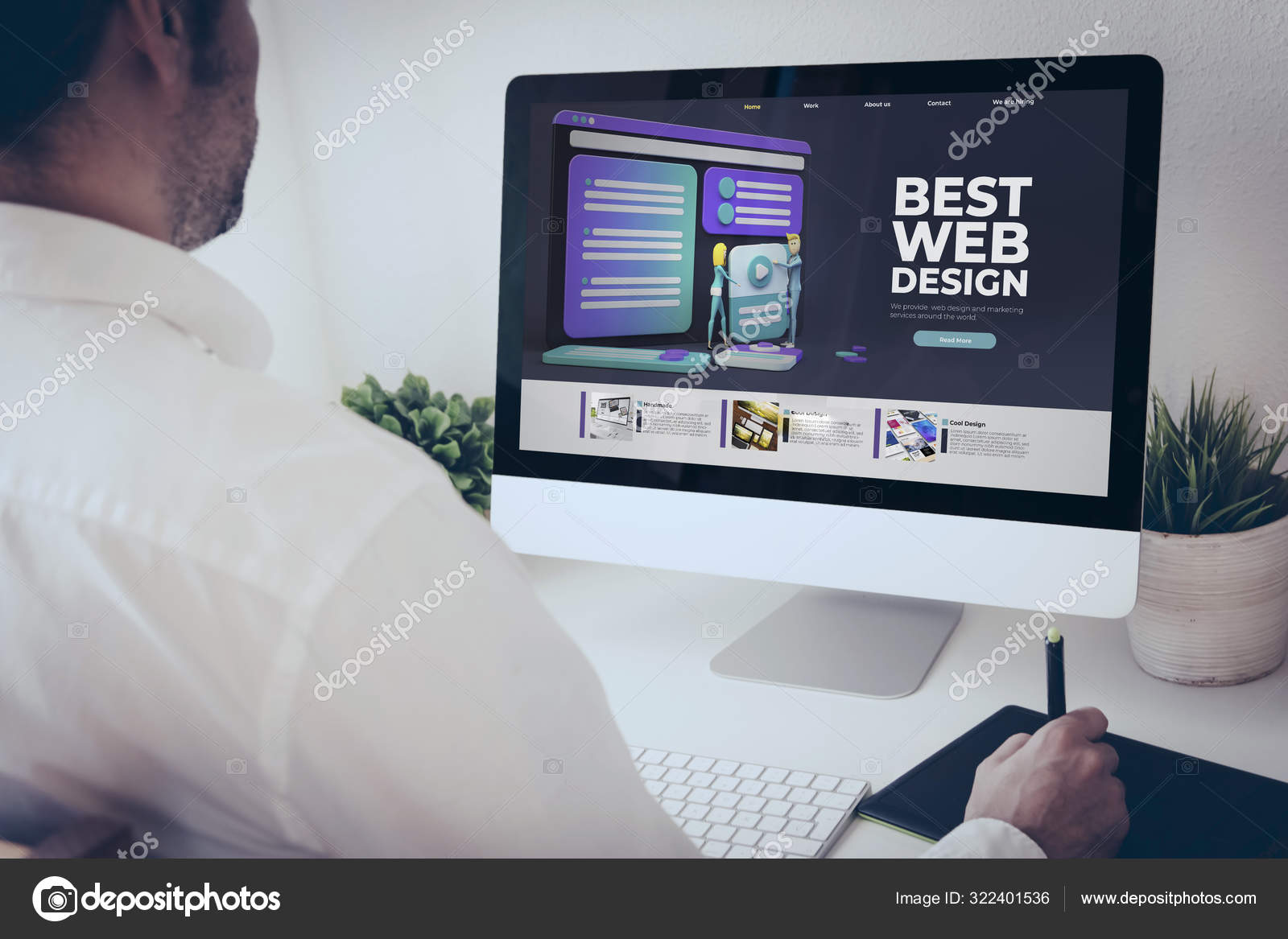 Freelance Web Designer Working Computer Graphic Pen Stock Photo Image By C Georgejmclittle 322401536
