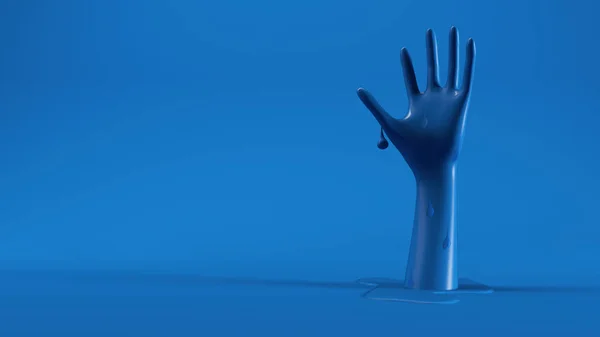 Abstrato Mão Derretimento Ajuda Conceito Renderização — Fotografia de Stock