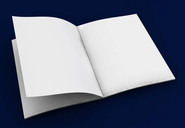 Rivista Brochure Mockup Rendering Sfondo Blu Classico — Foto Stock