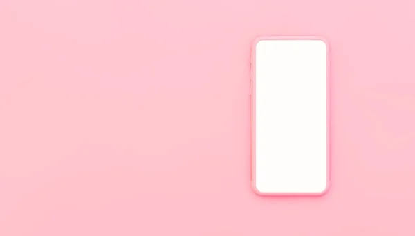 ピンクのスマートフォンイラスト3Dレンダリング — ストック写真