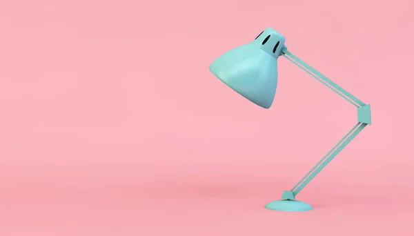 Lámpara Azul Sobre Fondo Rosa Renderizado — Foto de Stock