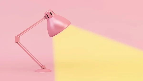 Mínimo Lámpara Color Rosa Representación — Foto de Stock