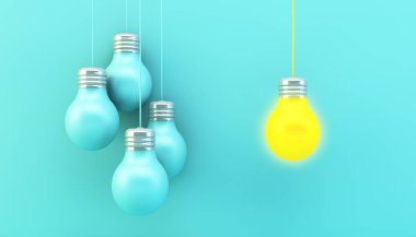 Bir tanesi açık mavi ampuller.