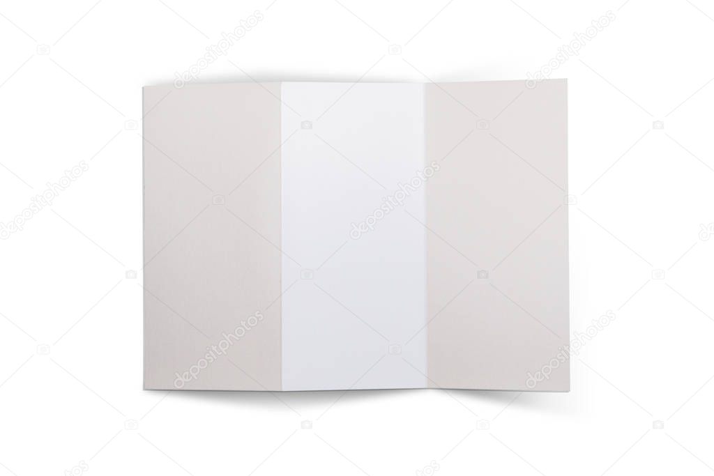 White isolated trifold on white background