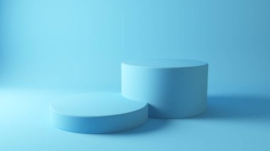 Podyum 3d soyut mavi kompozisyon oluşturma
