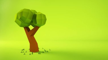 düşük poli ağaç 3d görüntüleme