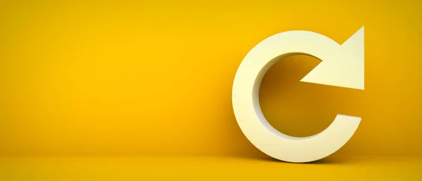 Rehacer Icono Flecha Con Fondo Amarillo Renderizado —  Fotos de Stock