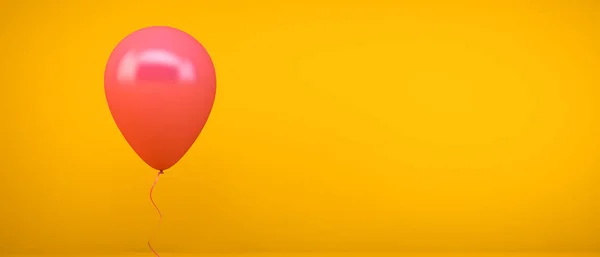 Globo Rosa Sobre Fondo Amarillo Renderizado — Foto de Stock