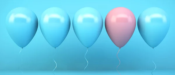 Ballons Konzept Auf Blauem Hintergrund Rendering — Stockfoto