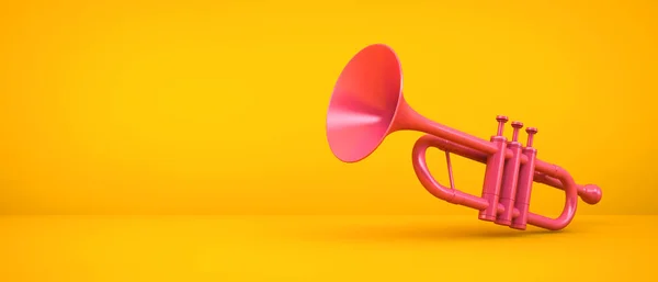 Rosa Trumpet Gul Bakgrund Rendering — Stockfoto