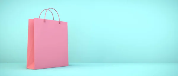 Rosa Bolsa Compras Renderizado — Foto de Stock