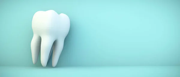 Tooth Blue Background Rendering — Stock Photo, Image