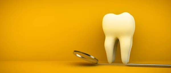 Tooth Dental Mirror Rendering — Stock Photo, Image