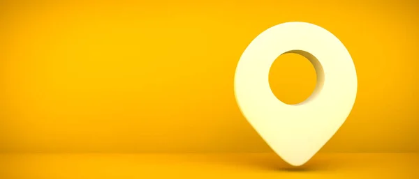 Sarı Arkaplandaki Coğrafi Konum Simgesi Görüntüleme — Stok fotoğraf