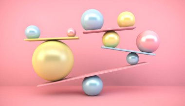 renkli dengeleyici toplar 3d oluşturma