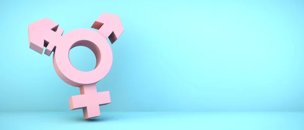 Transgenderowa Koncepcja Ikony Renderowania — Zdjęcie stockowe