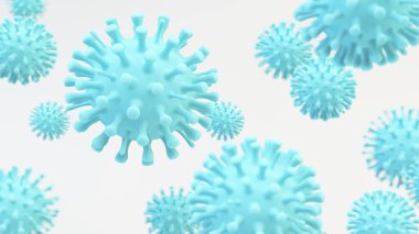 mavi virüs yüzen 3d oluşturma arkaplanı