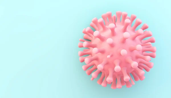 Pink Virus Blue Background Rendering — Stock Photo, Image