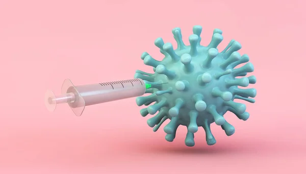 Virus Vacuna Concepto Tratamiento Rendering — Foto de Stock