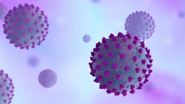 Viruset Trådram Isolerad Renderingsfilm — Stockvideo