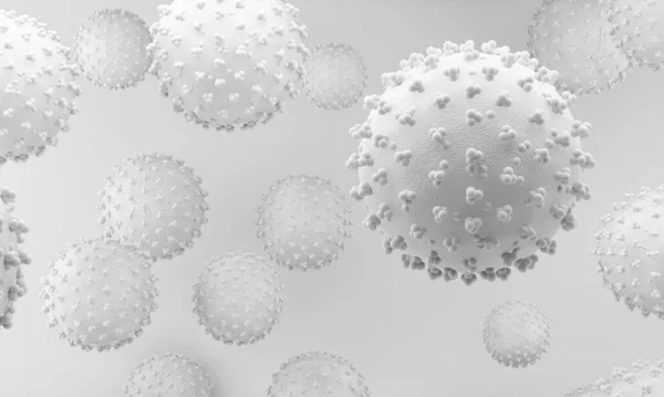 Coronavirus白色插图3D渲染 — 图库照片