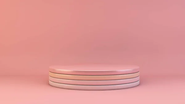 Дисплей Продукта Розовый Пустой Платформы Рендеринг — стоковое фото