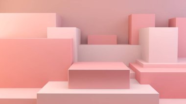 Pembe küp platformu 3D görüntüleme