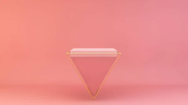 Pink Pyramid Inverted Rendering — Stock Photo, Image