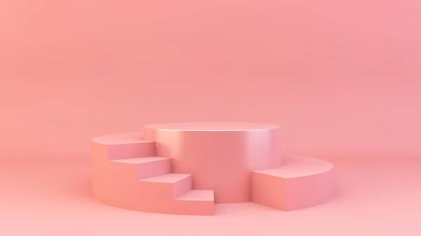 Roze Platform Voor Productpresentatie Rendering — Stockfoto