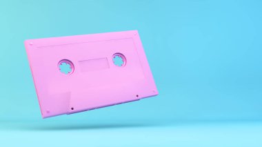 Pembe retro kaset illüstrasyon 3D görüntüleme