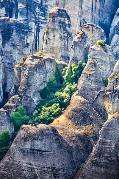 Meteora montanhas de pedra calcária na Grécia — Fotografia de Stock