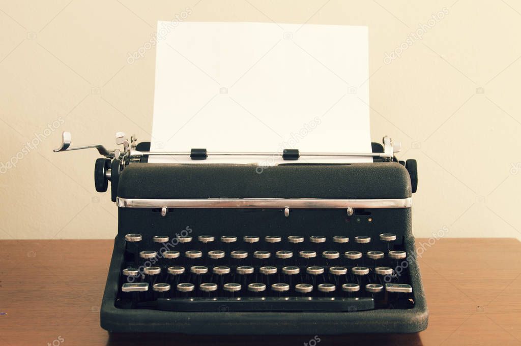 An old vintage typewriter. 