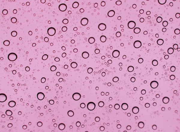Kapky Vody Růžové Bubliny Pozadí — Stock fotografie