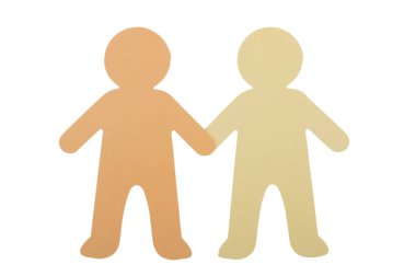 İnsanlar kesim çıkışları tüm beyaz izole renk tonları.