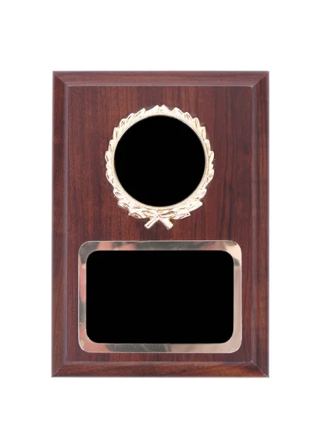 Beyaz izole bir ödül plaket. 
