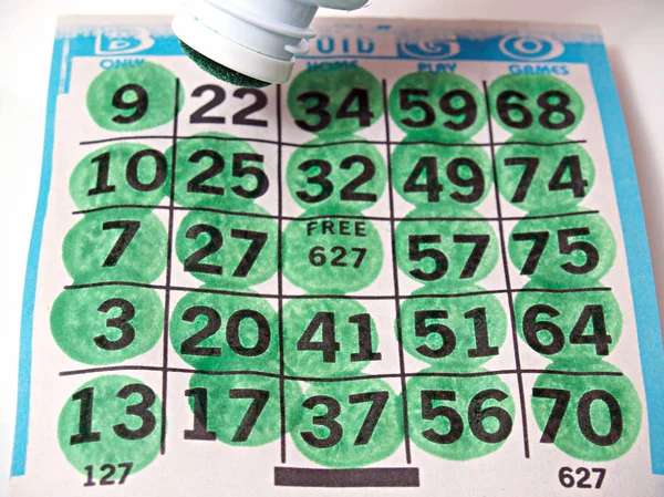 Ett Bingo Spel Styrkort Med Ingen — Stockfoto