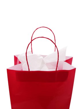 beyaz izole bir renkli çanta. 