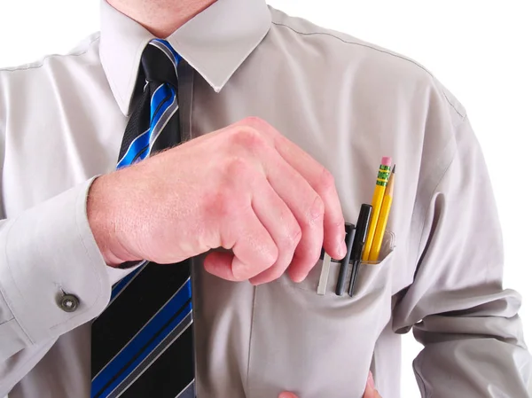 Male Worker Pocket Protector — Stock Photo, Image