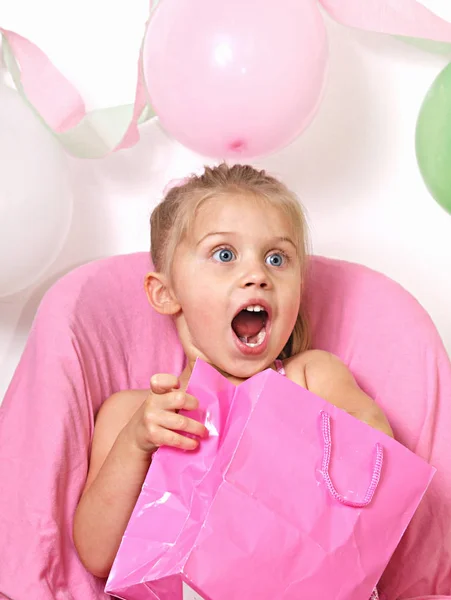 Una Bambina Alla Sua Festa Compleanno — Foto Stock