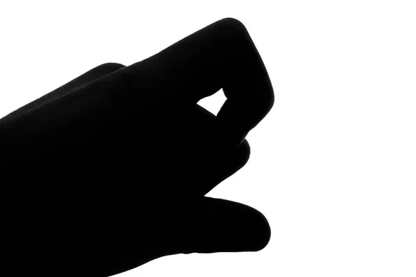 Marionetta Silhouette Mano Isolato Bianco — Foto Stock