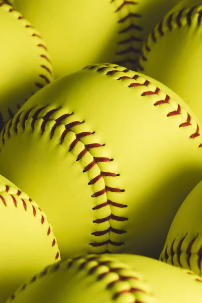 Fastpitch Softball Balls Background Close Ups — 스톡 사진