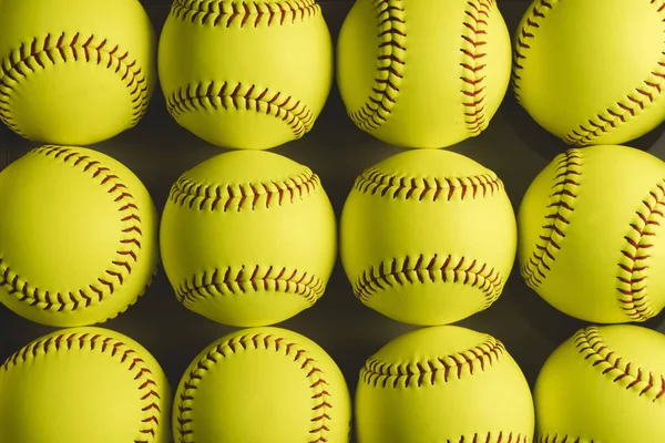 Fastpitch Softball Bolas Fundo Close Ups — Fotografia de Stock