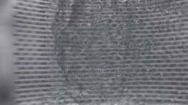 İç su ve deterjan ile dönen bir çamaşır makinesi davul